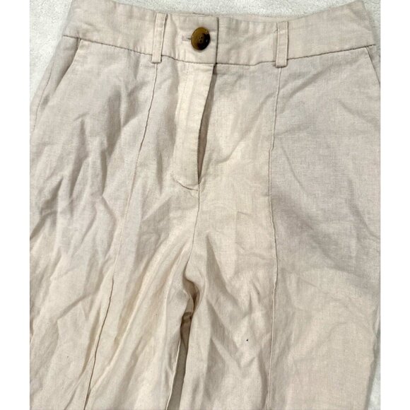 ASOS Design Linen Blend Light Pink High-Waisted Pants UK 2 EU 30 US 00 Petite - Picture 2 of 7